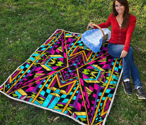 Ethnic Psychedelic Trippy Print Quilt