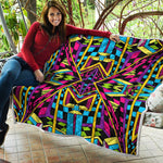 Ethnic Psychedelic Trippy Print Quilt