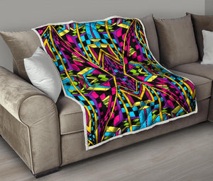 Ethnic Psychedelic Trippy Print Quilt