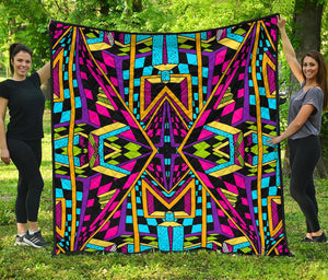 Ethnic Psychedelic Trippy Print Quilt