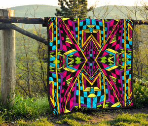 Ethnic Psychedelic Trippy Print Quilt