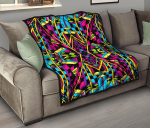 Ethnic Psychedelic Trippy Print Quilt