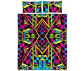 Ethnic Psychedelic Trippy Print Quilt Bed Set