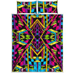 Ethnic Psychedelic Trippy Print Quilt Bed Set