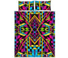 Ethnic Psychedelic Trippy Print Quilt Bed Set