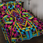 Ethnic Psychedelic Trippy Print Quilt Bed Set