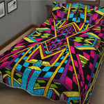 Ethnic Psychedelic Trippy Print Quilt Bed Set