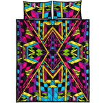 Ethnic Psychedelic Trippy Print Quilt Bed Set