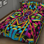 Ethnic Psychedelic Trippy Print Quilt Bed Set