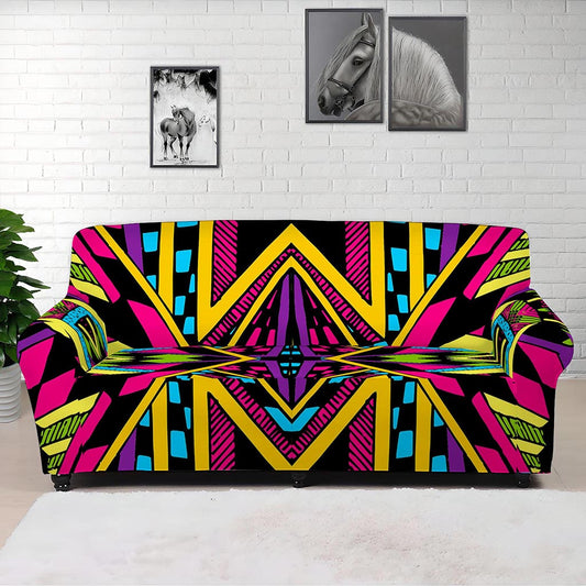Ethnic Psychedelic Trippy Print Sofa Cover