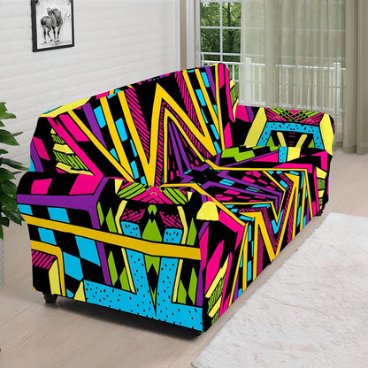 Ethnic Psychedelic Trippy Print Sofa Cover