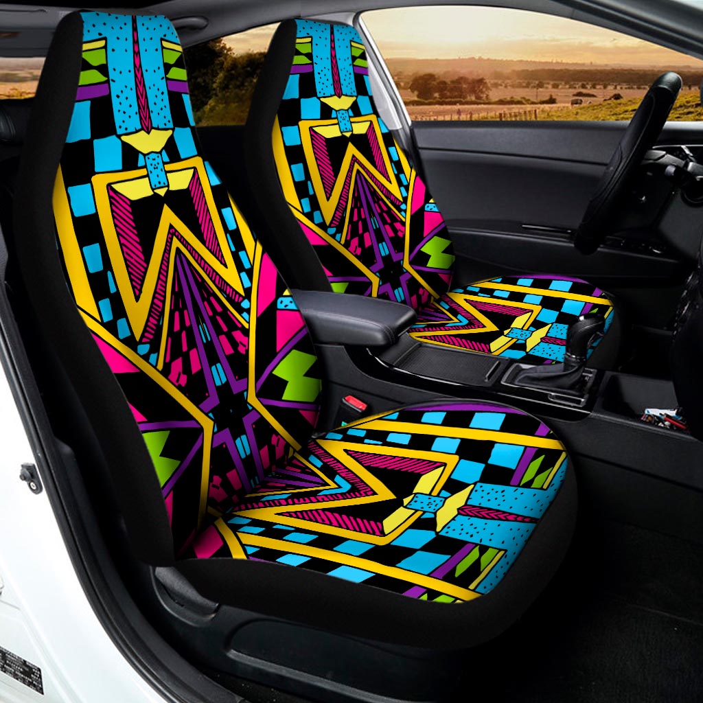 Ethnic Psychedelic Trippy Print Universal Fit Car Seat Covers