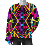 Ethnic Psychedelic Trippy Print Women's Crewneck Sweatshirt GearFrost