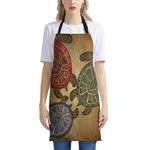 Ethnic Sea Turtles Print Apron
