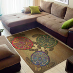 Ethnic Sea Turtles Print Area Rug