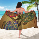 Ethnic Sea Turtles Print Beach Sarong Wrap