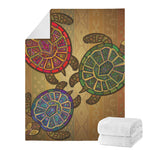 Ethnic Sea Turtles Print Blanket