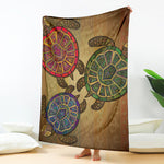 Ethnic Sea Turtles Print Blanket