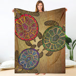 Ethnic Sea Turtles Print Blanket