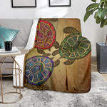 Ethnic Sea Turtles Print Blanket