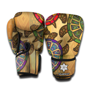 Ethnic Sea Turtles Print Boxing Gloves