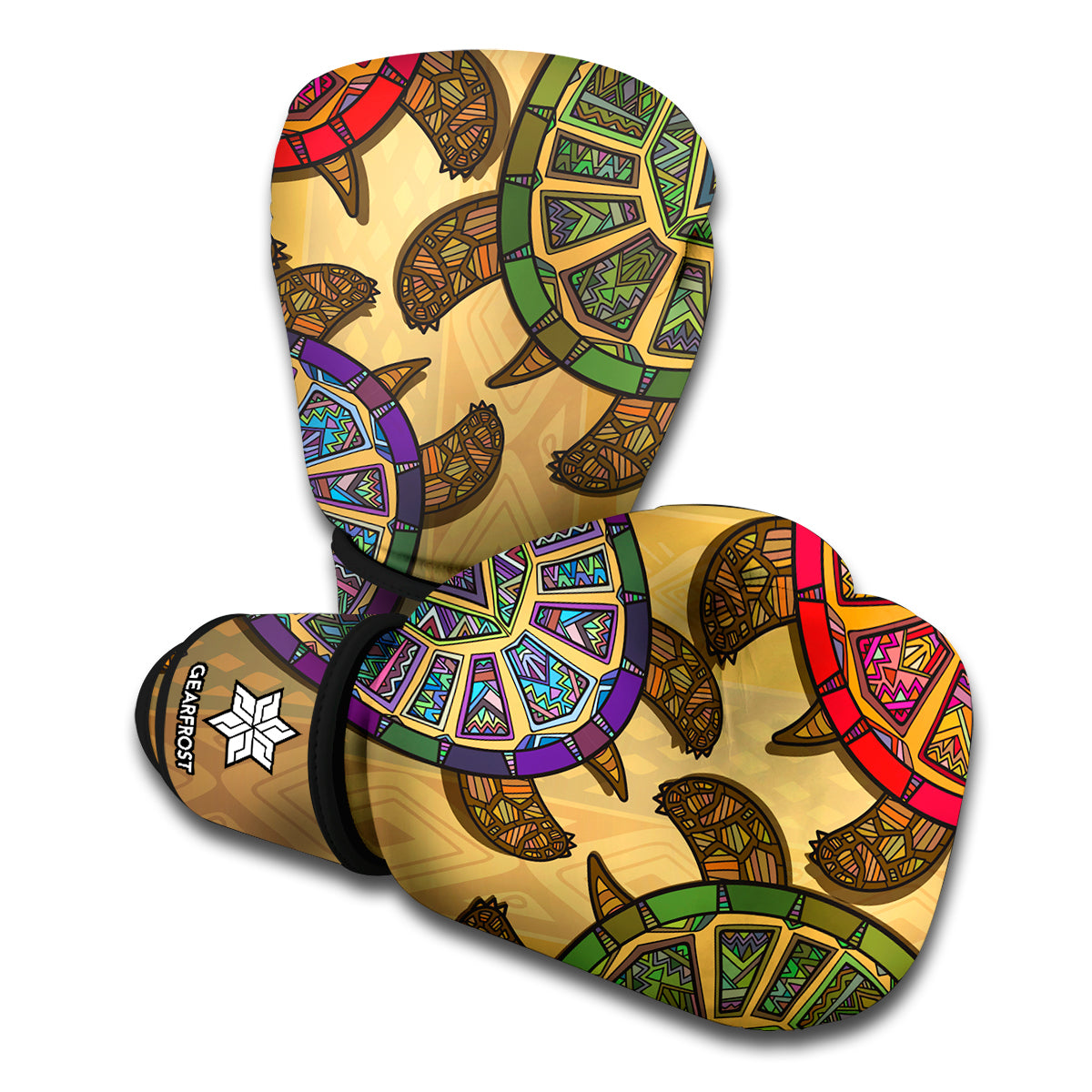 Ethnic Sea Turtles Print Boxing Gloves