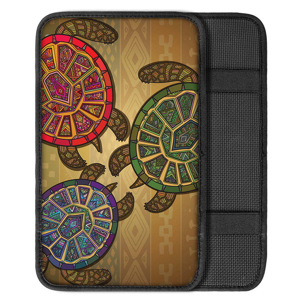 Ethnic Sea Turtles Print Car Center Console Cover