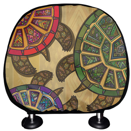 Ethnic Sea Turtles Print Car Headrest Covers