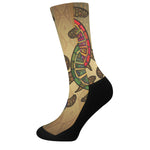 Ethnic Sea Turtles Print Crew Socks