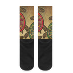 Ethnic Sea Turtles Print Crew Socks
