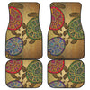 Ethnic Sea Turtles Print Front and Back Car Floor Mats