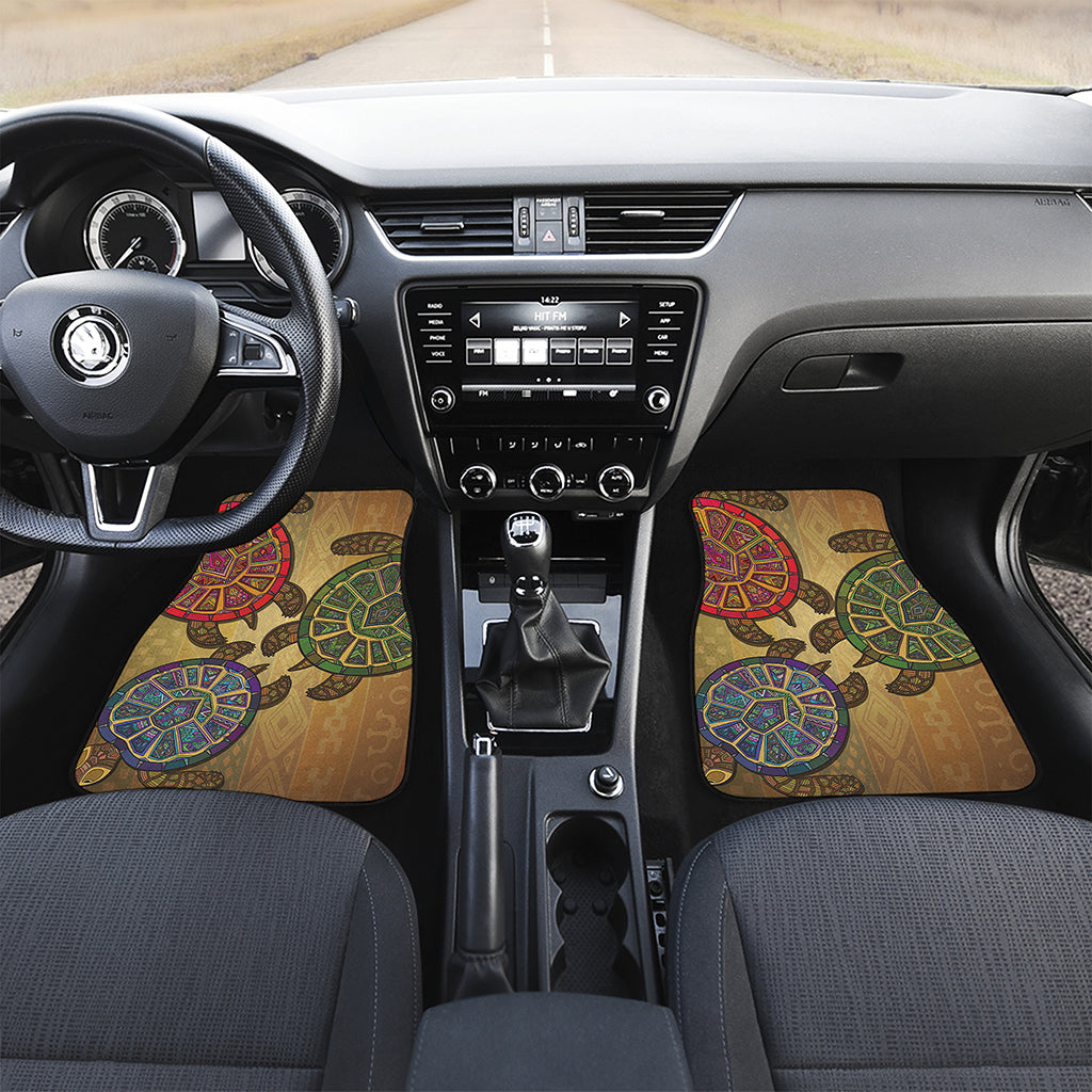 Ethnic Sea Turtles Print Front Car Floor Mats