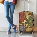Ethnic Sea Turtles Print Luggage Cover