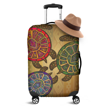 Ethnic Sea Turtles Print Luggage Cover