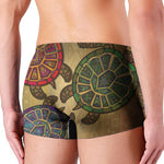 Ethnic Sea Turtles Print Men's Boxer Briefs