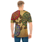 Ethnic Sea Turtles Print Men's T-Shirt