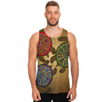 Ethnic Sea Turtles Print Men's Tank Top