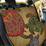 Ethnic Sea Turtles Print Pet Car Back Seat Cover