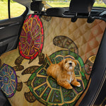 Ethnic Sea Turtles Print Pet Car Back Seat Cover