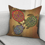 Ethnic Sea Turtles Print Pillow Cover
