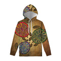 Ethnic Sea Turtles Print Pullover Hoodie