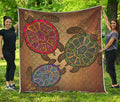 Ethnic Sea Turtles Print Quilt