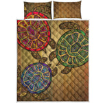 Ethnic Sea Turtles Print Quilt Bed Set