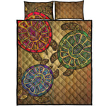 Ethnic Sea Turtles Print Quilt Bed Set