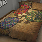 Ethnic Sea Turtles Print Quilt Bed Set