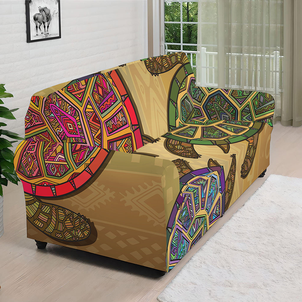 Ethnic Sea Turtles Print Sofa Cover