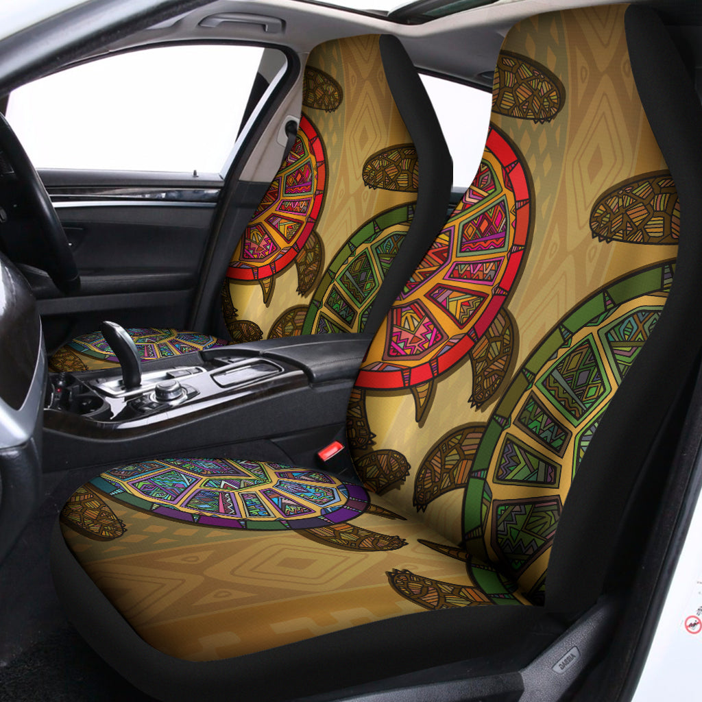 Ethnic Sea Turtles Print Universal Fit Car Seat Covers