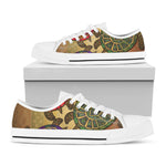 Ethnic Sea Turtles Print White Low Top Shoes