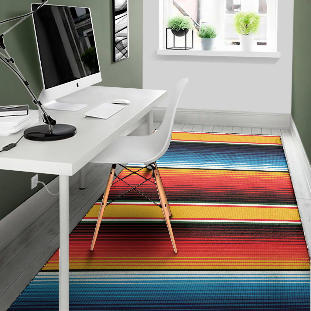 Ethnic Serape Blanket Pattern Print Area Rug