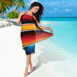Ethnic Serape Blanket Pattern Print Beach Sarong Wrap